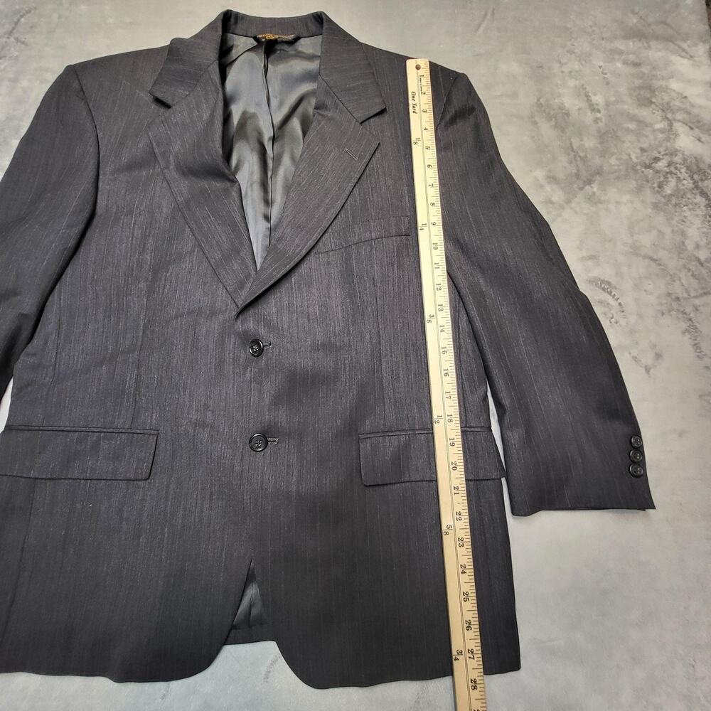 Botany 500 Suit Mens 42 Gray 2 Piece Classic Fit Single-Breasted Stretch Striped - Picture 6 of 16